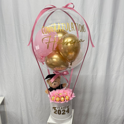 Graduation Bear and Ferrero Hot Air Balloon Gift Box