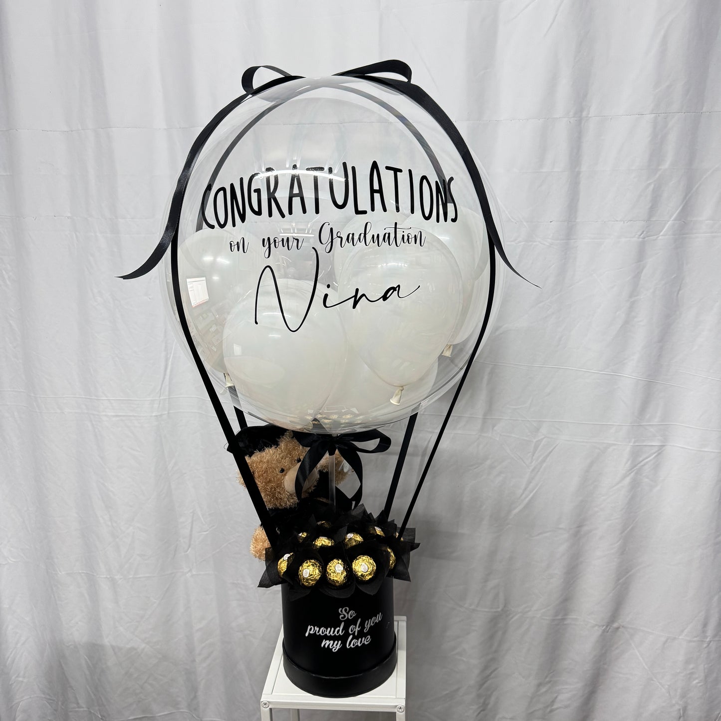 Graduation Bear and Ferrero Hot Air Balloon Gift Box