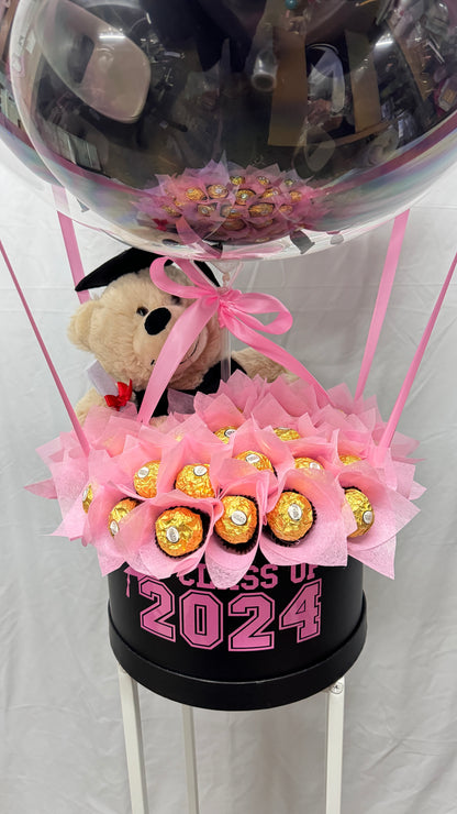 Graduation Bear and Ferrero Hot Air Balloon Gift Box